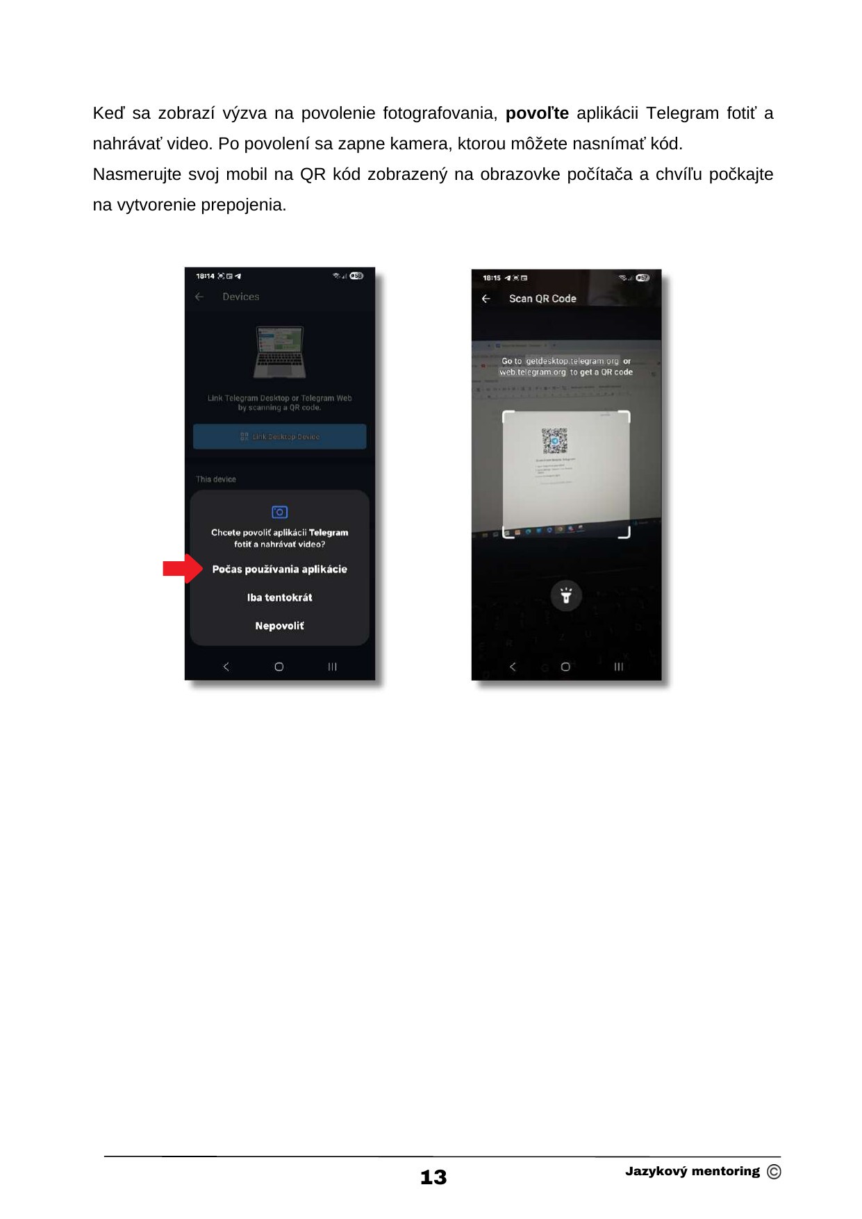 Skenovanie QR kódu